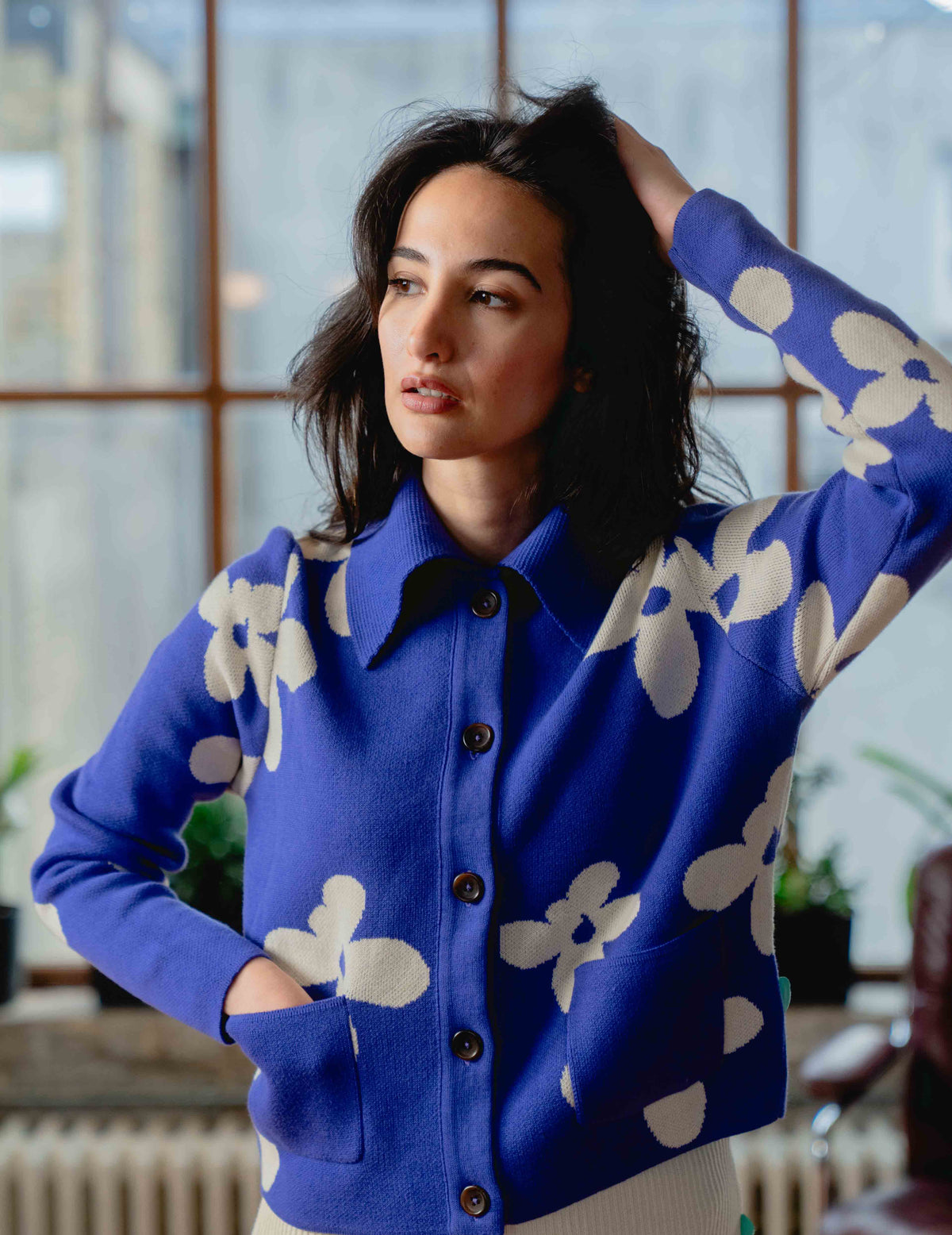 Anna Knit Cardigan - Flower