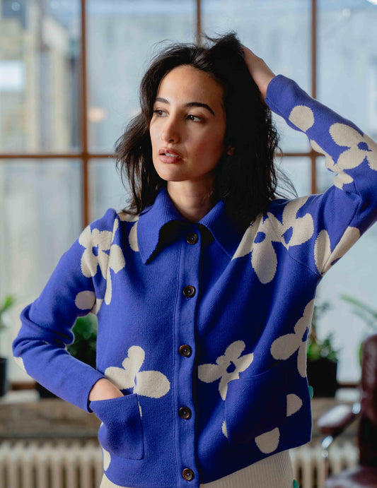Anna Knit Cardigan - Flower