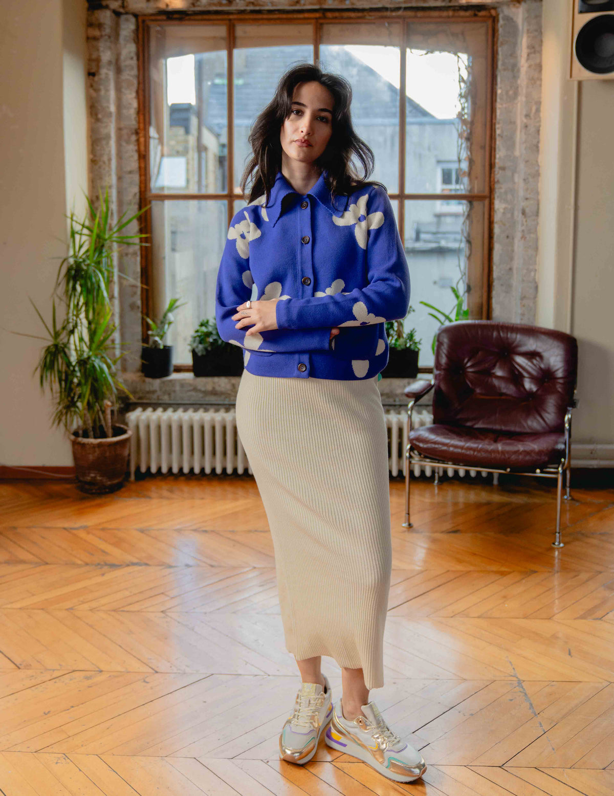 Anna Knit Cardigan - Flower