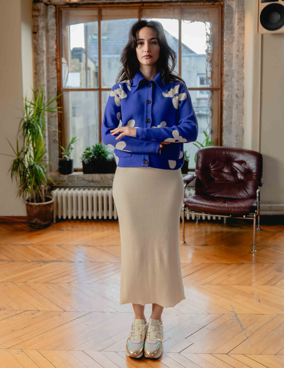 Anna Knit Cardigan - Flower