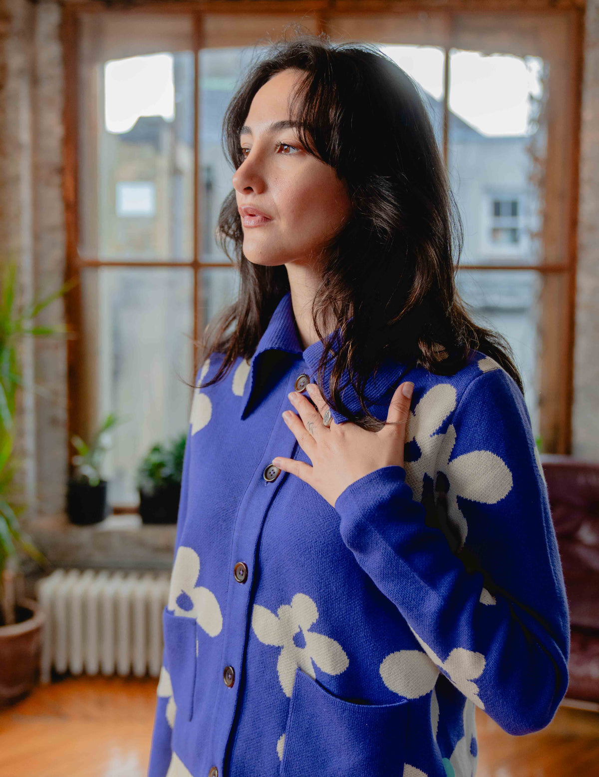 Anna Knit Cardigan - Flower