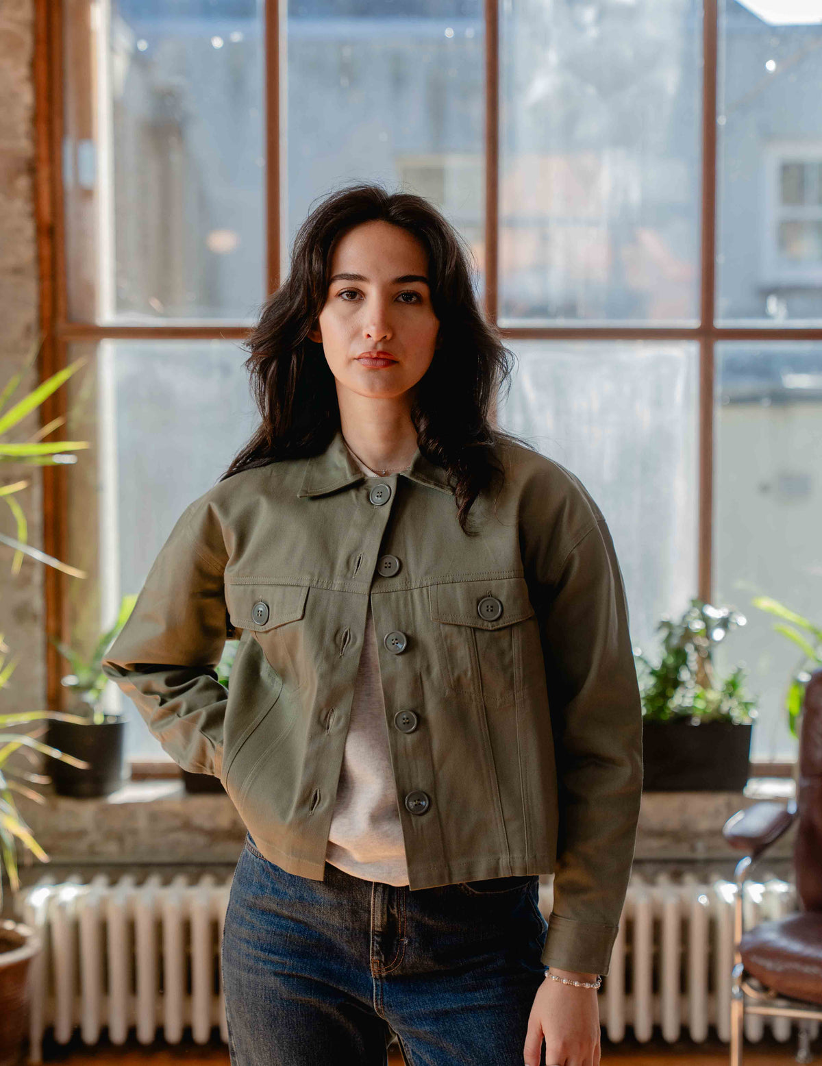 Womens Cotton Jacket - Green