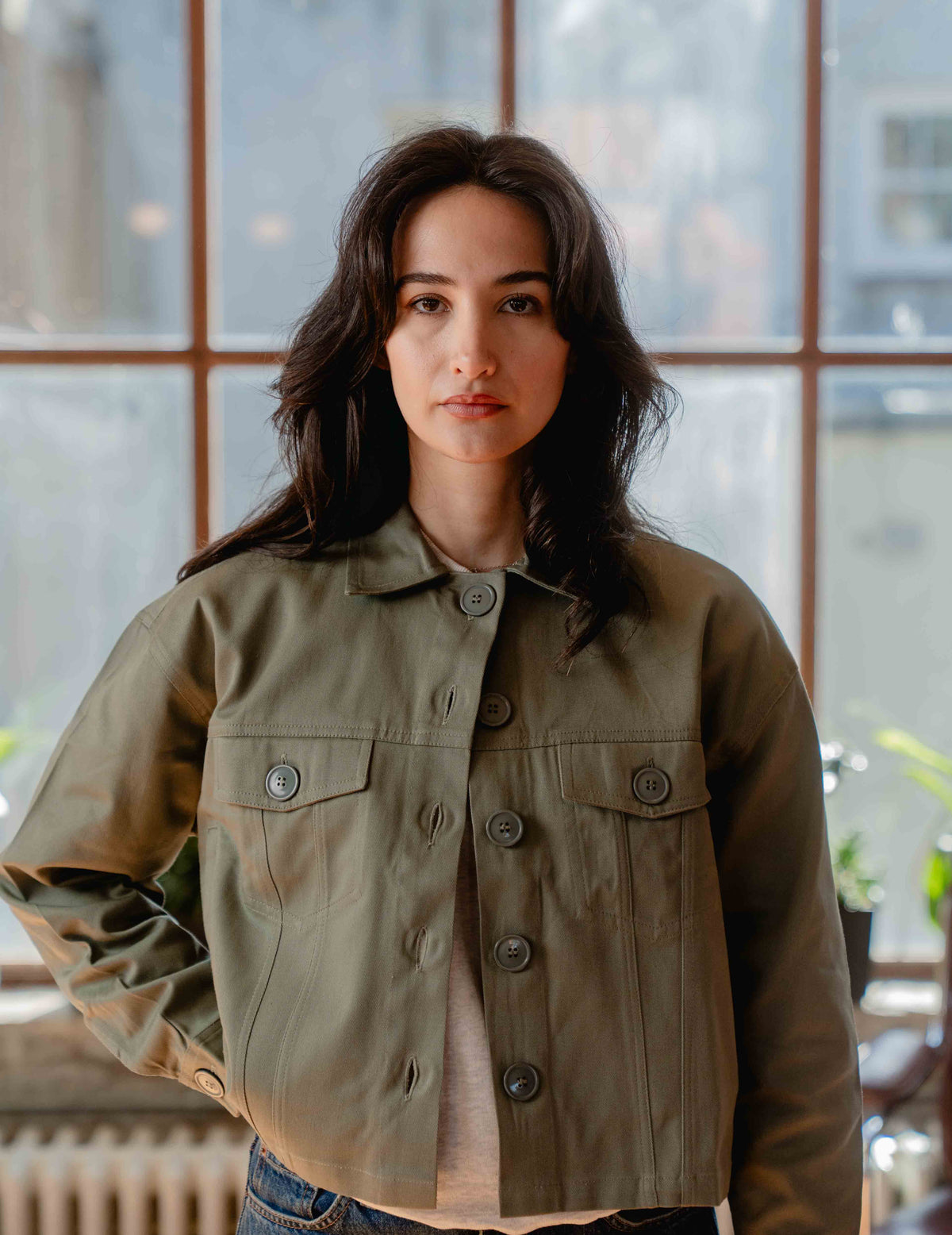 Womens Cotton Jacket - Green