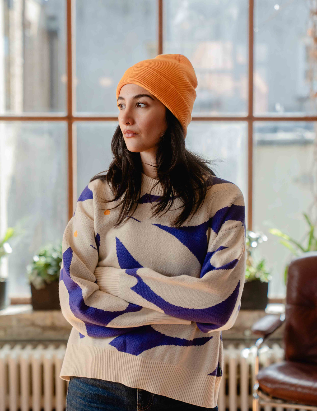 Fresh Heavy Knit Crew - Big Flower