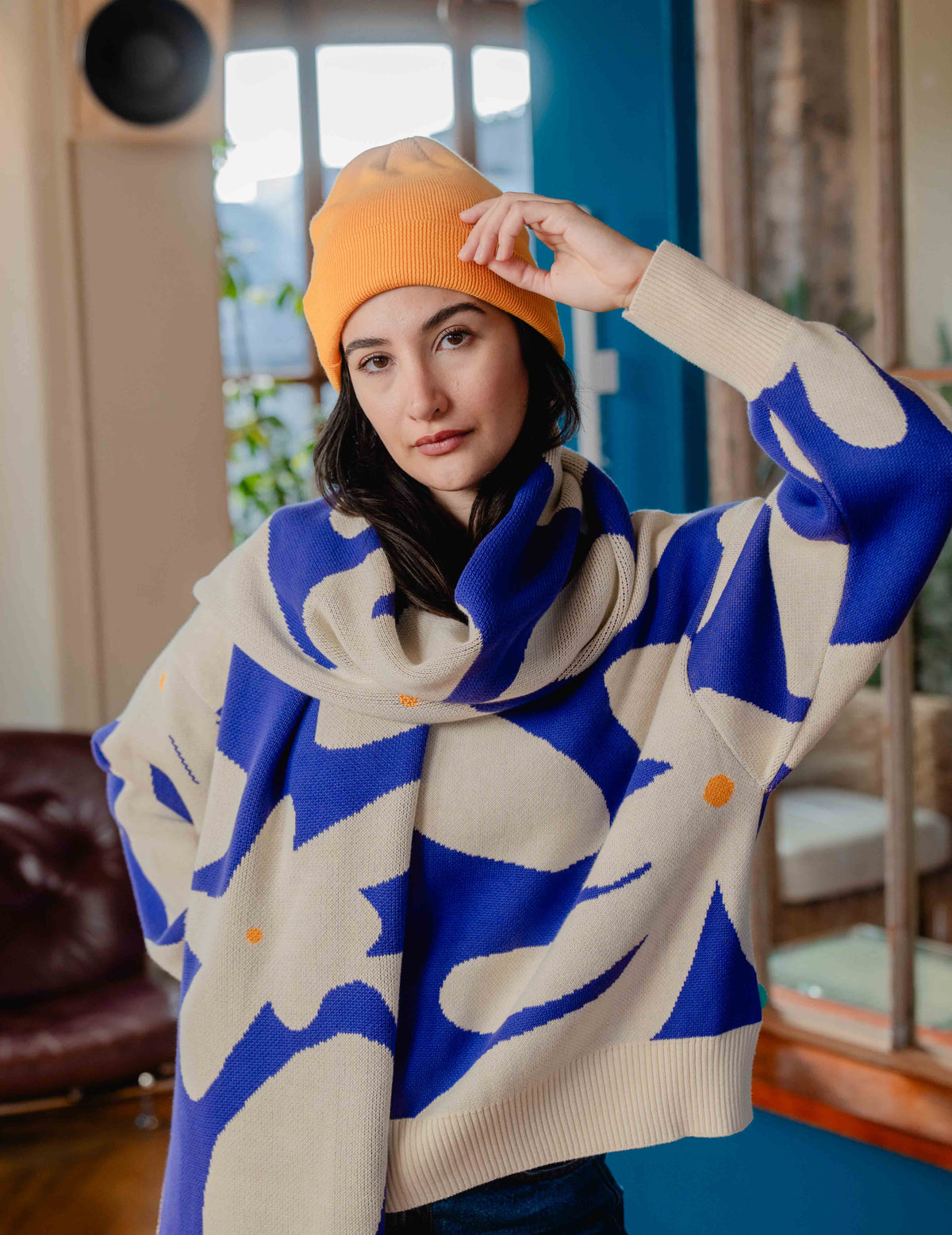 Fresh Heavy Knit Crew - Big Flower