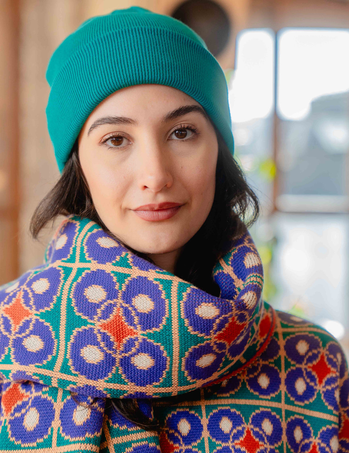 Heavyweight Knit Scarf - Check