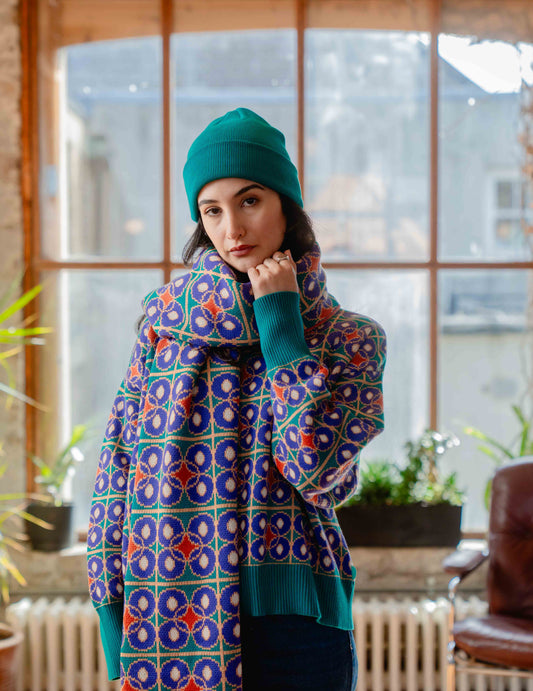 Heavyweight Knit Scarf - Check