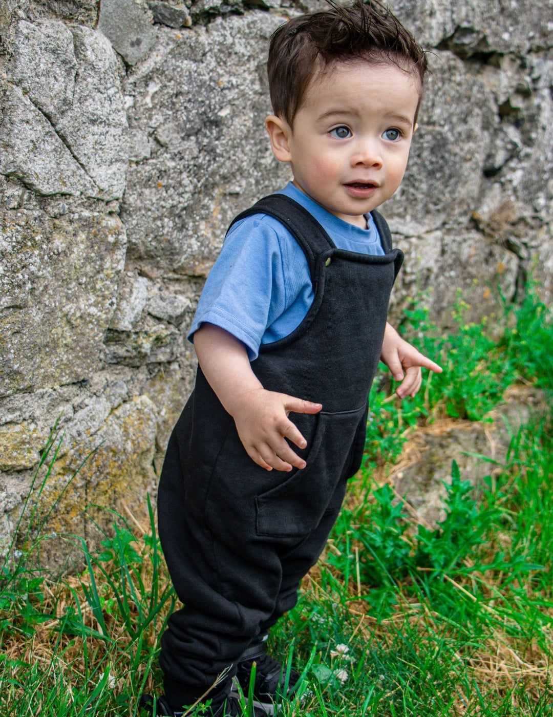 Kids Dungarees - Squid Ink