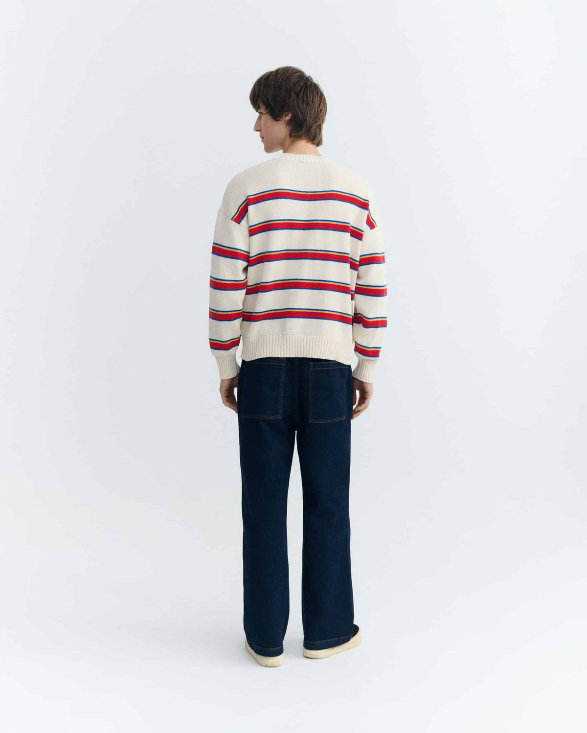 ECRU STRIPES BETO KNITTED SWEATER