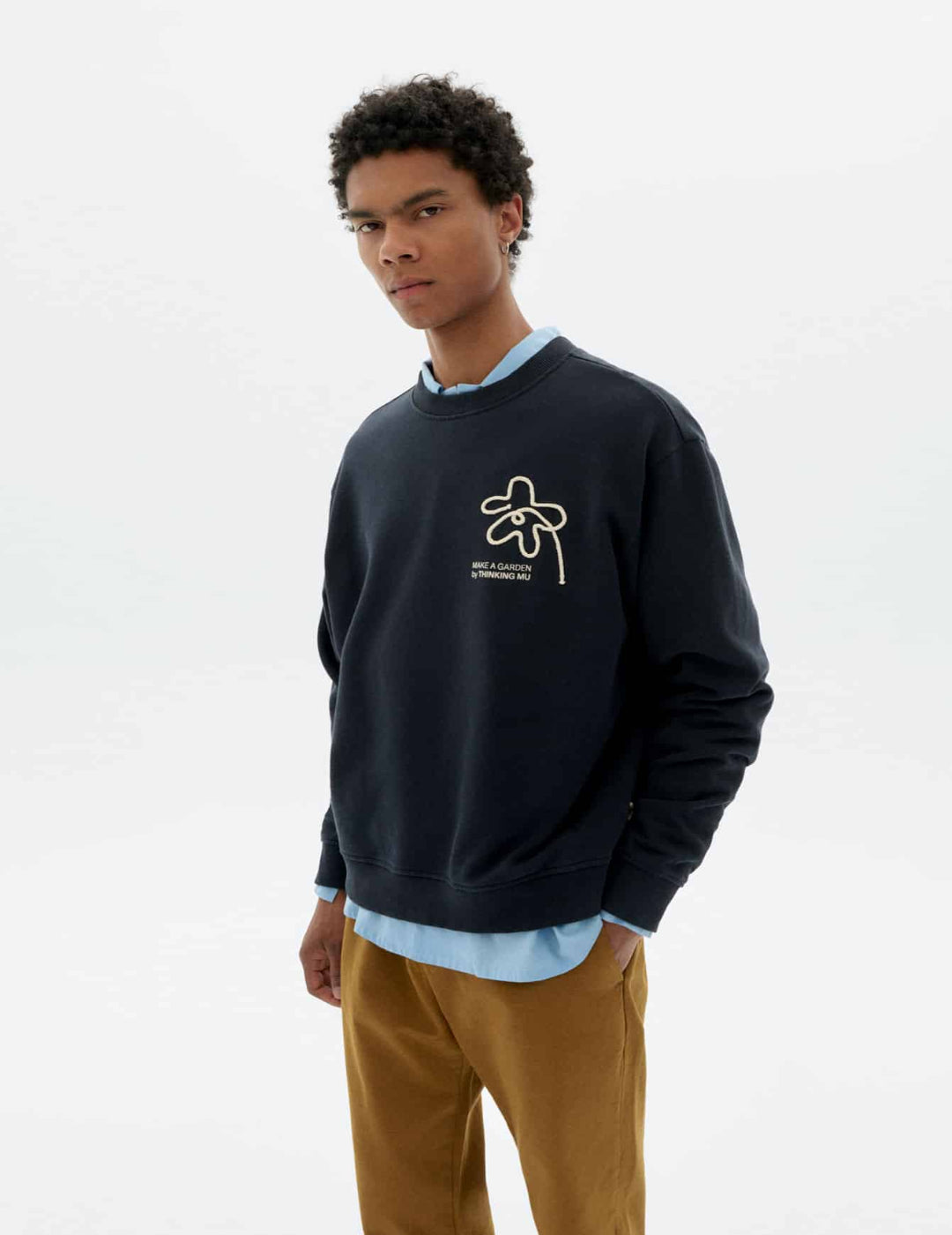 FLOWER ROPE NAVY LEON SWEATSHIRT