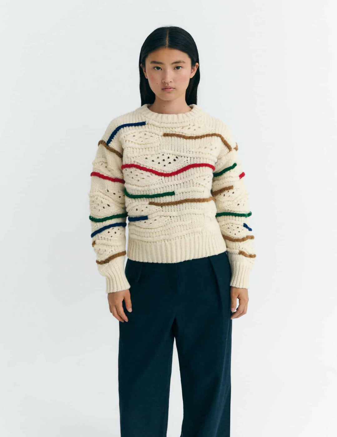 MULTICOLOR MACRAME CANDELA KNITTED SWEATER