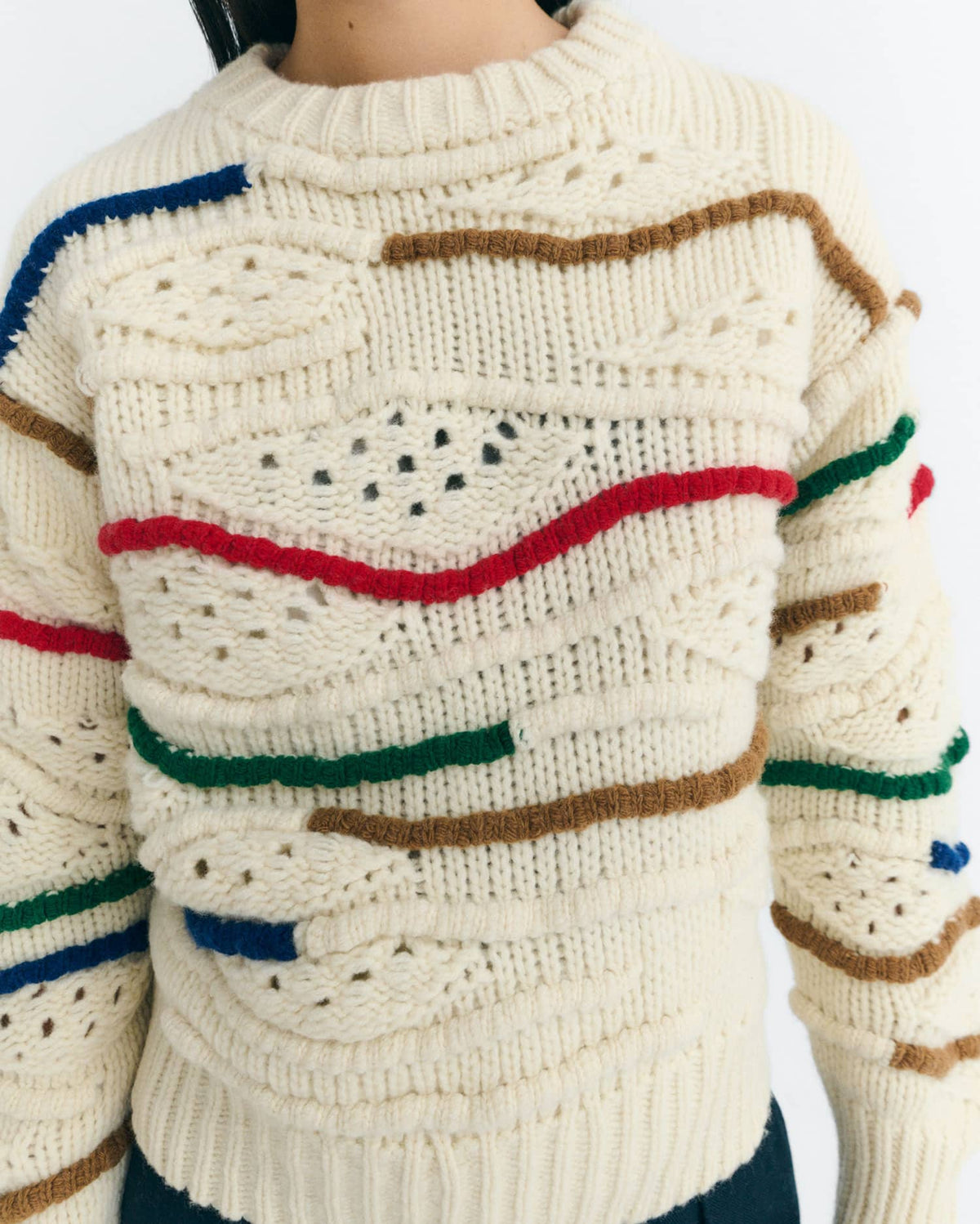 MULTICOLOR MACRAME CANDELA KNITTED SWEATER