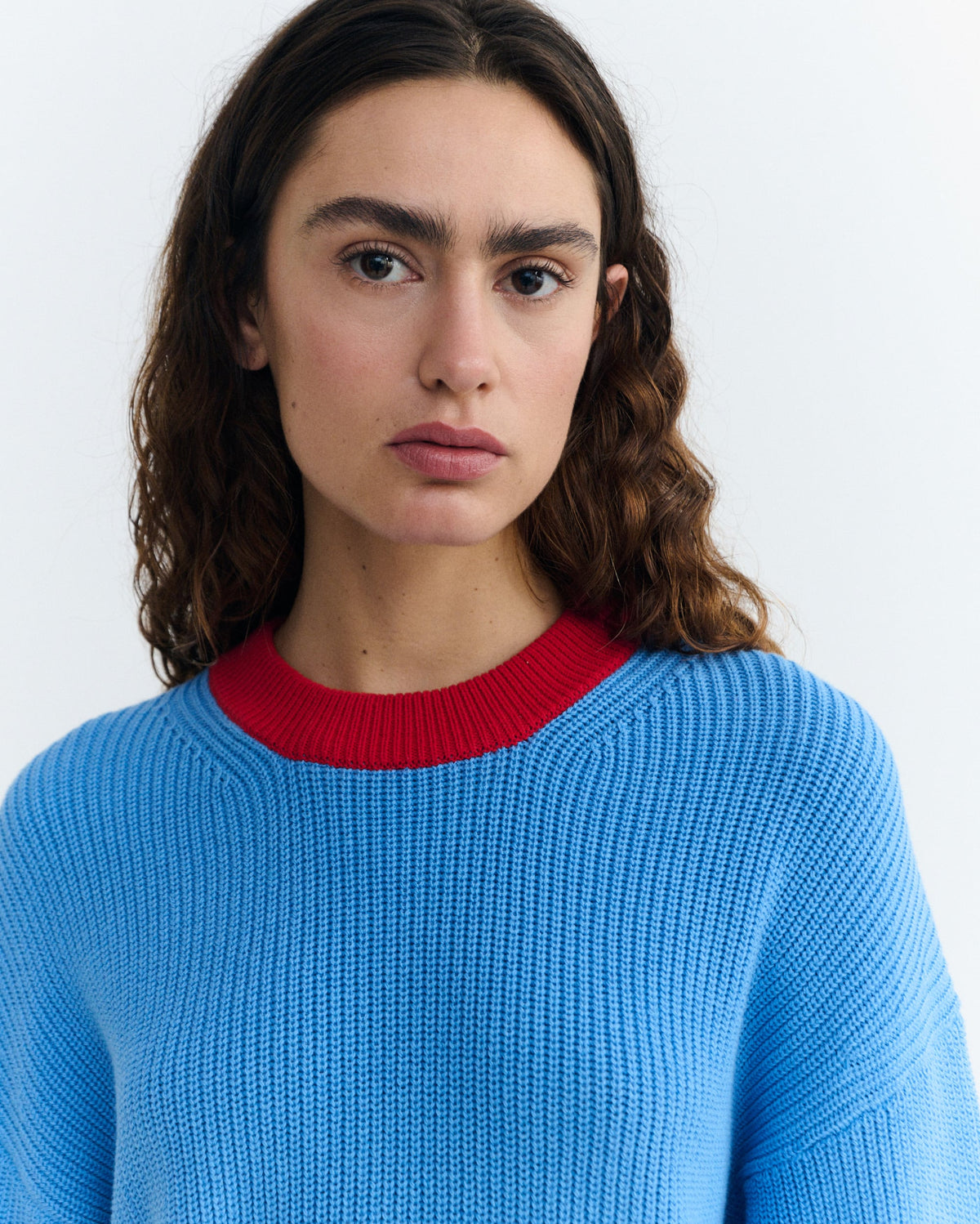 BLUE MULTICOLOR CARMEN KNITTED SWEATER