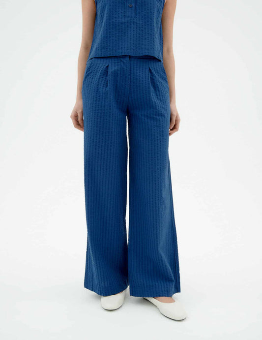 COBALT SEERSUCKER MANOLITA PANTS