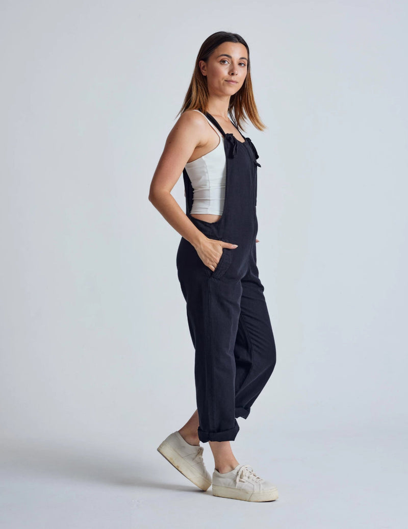 Mary-Lou Linen Dungarees Black – Fresh Cuts Clothing